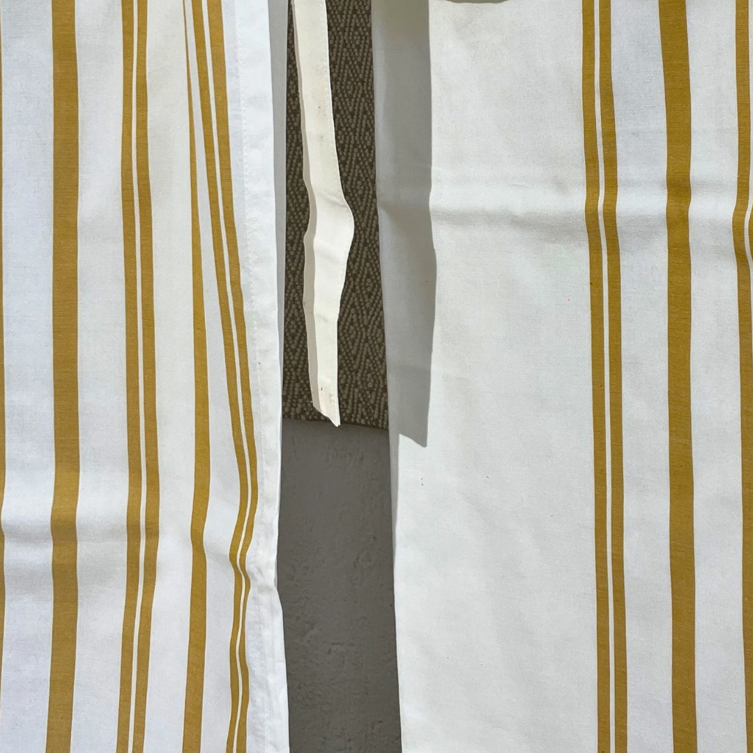 Sarong - Off white with Beige & Mustard stripes