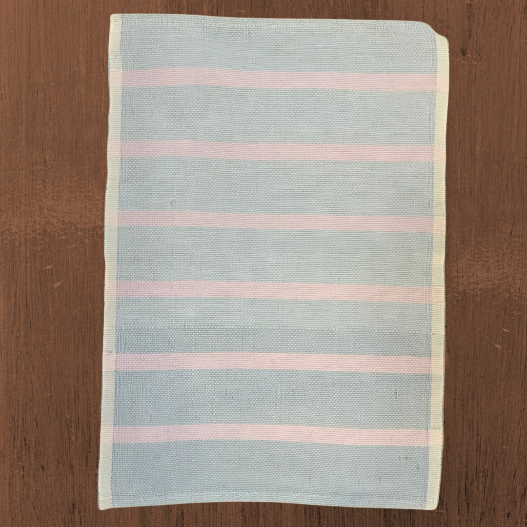 Floor rug - Baby blue with Light purple stripes