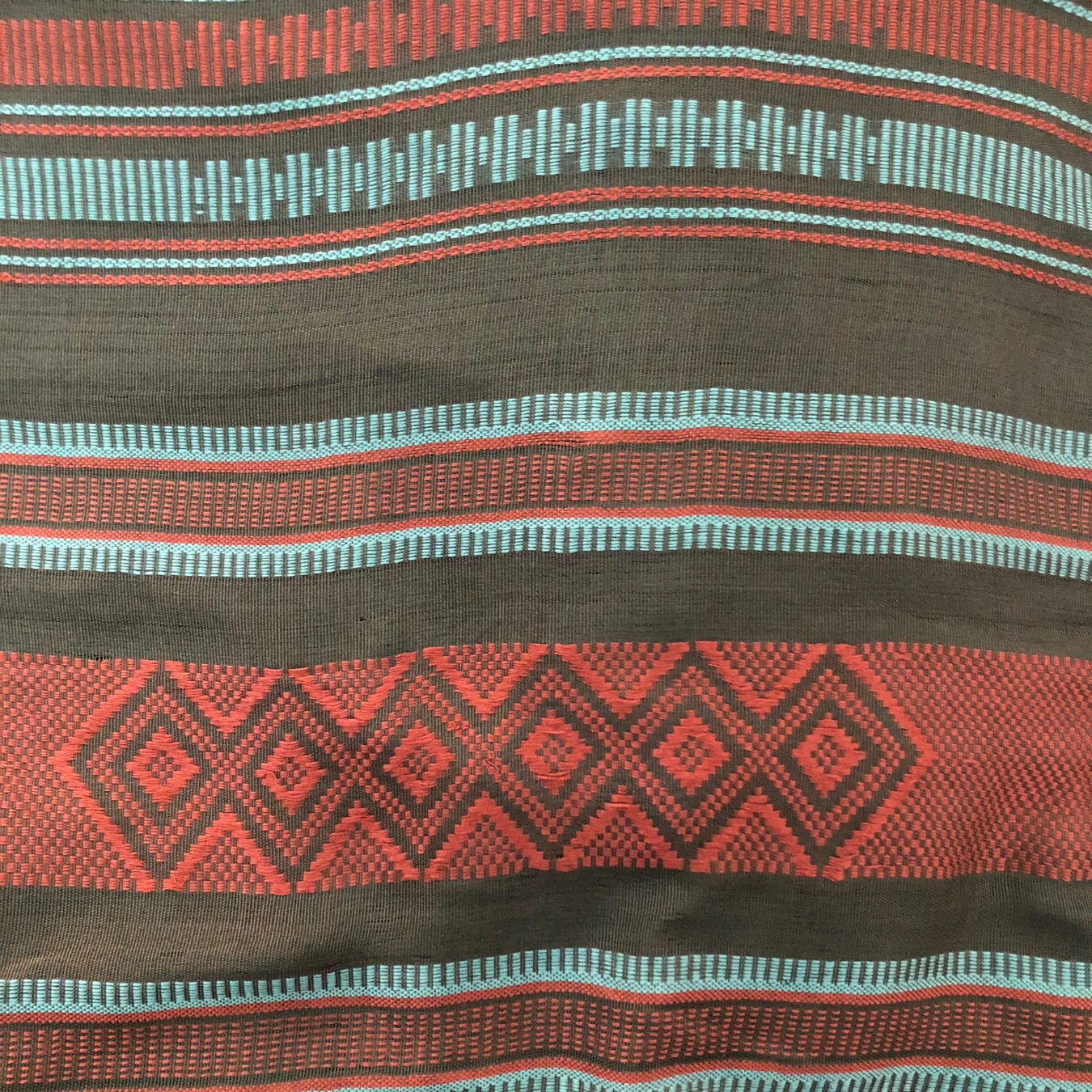 Dumbara Design Saree - Olive Green, Rust & Black