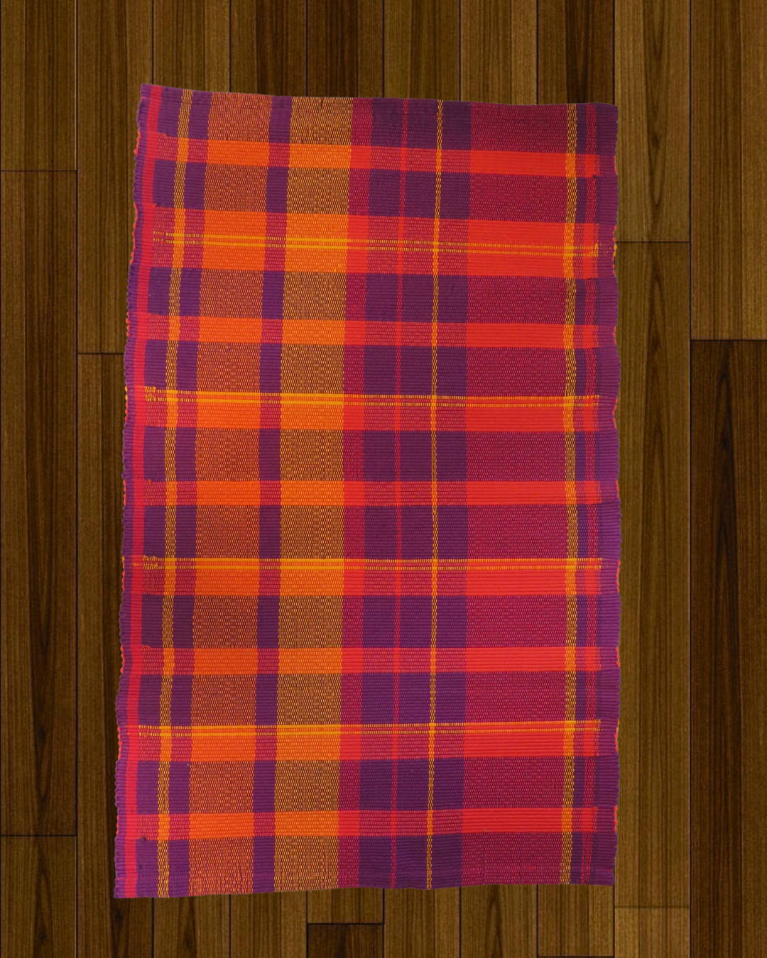 Floor rug - Orange,yellow & Purpel Stripes
