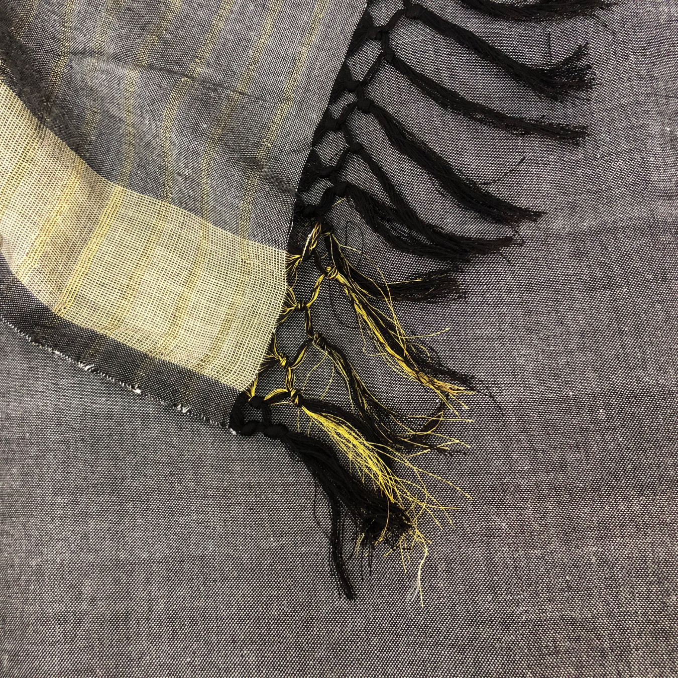 Saree - Grey, Black & Gold