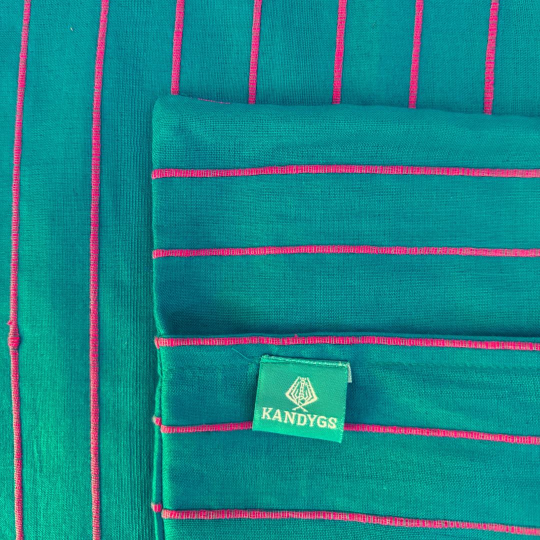 Mercerized Cushion Covers - Turquoise blue & Hot pink (16" x 16")