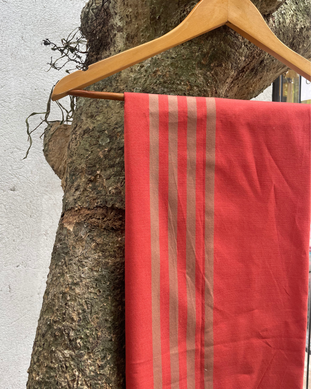 Peach and Beige Striped Sarong