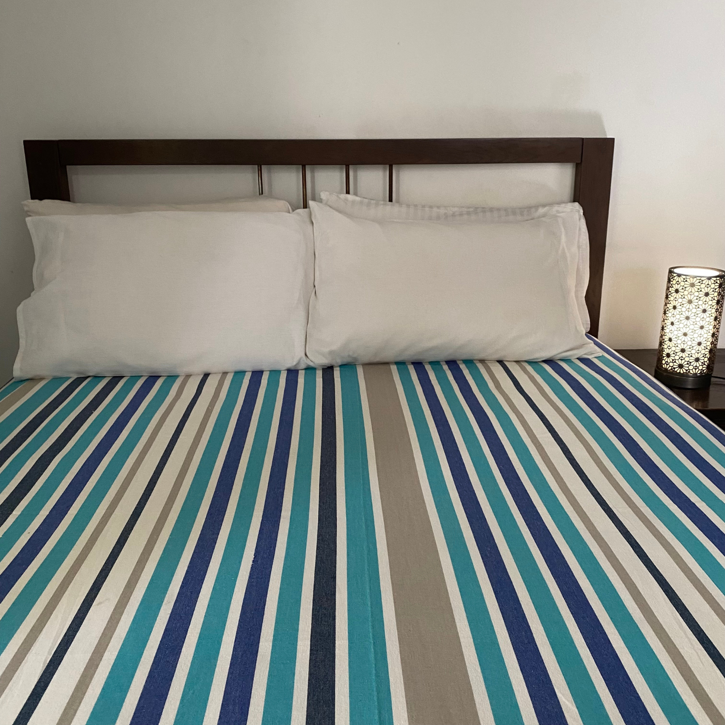 Cotton Bed Sheet 90 X 100 - Blue Stripes