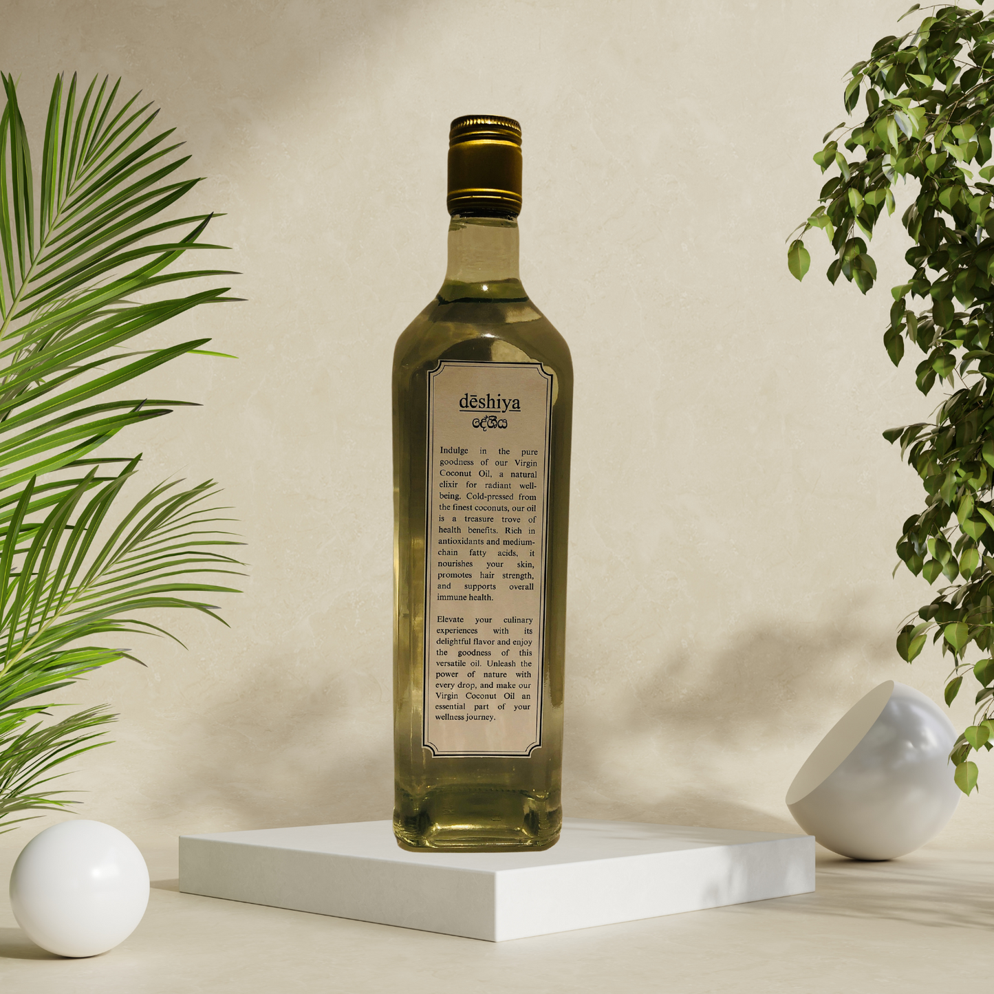 deshiya - Mawathagama Organic Coconut oil (750ml glass bottle)