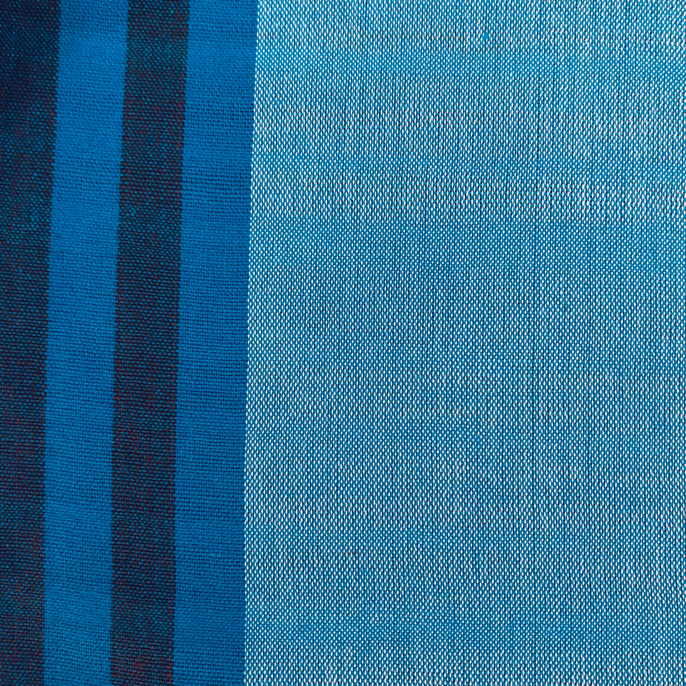 Saree - White, Blue & Brown