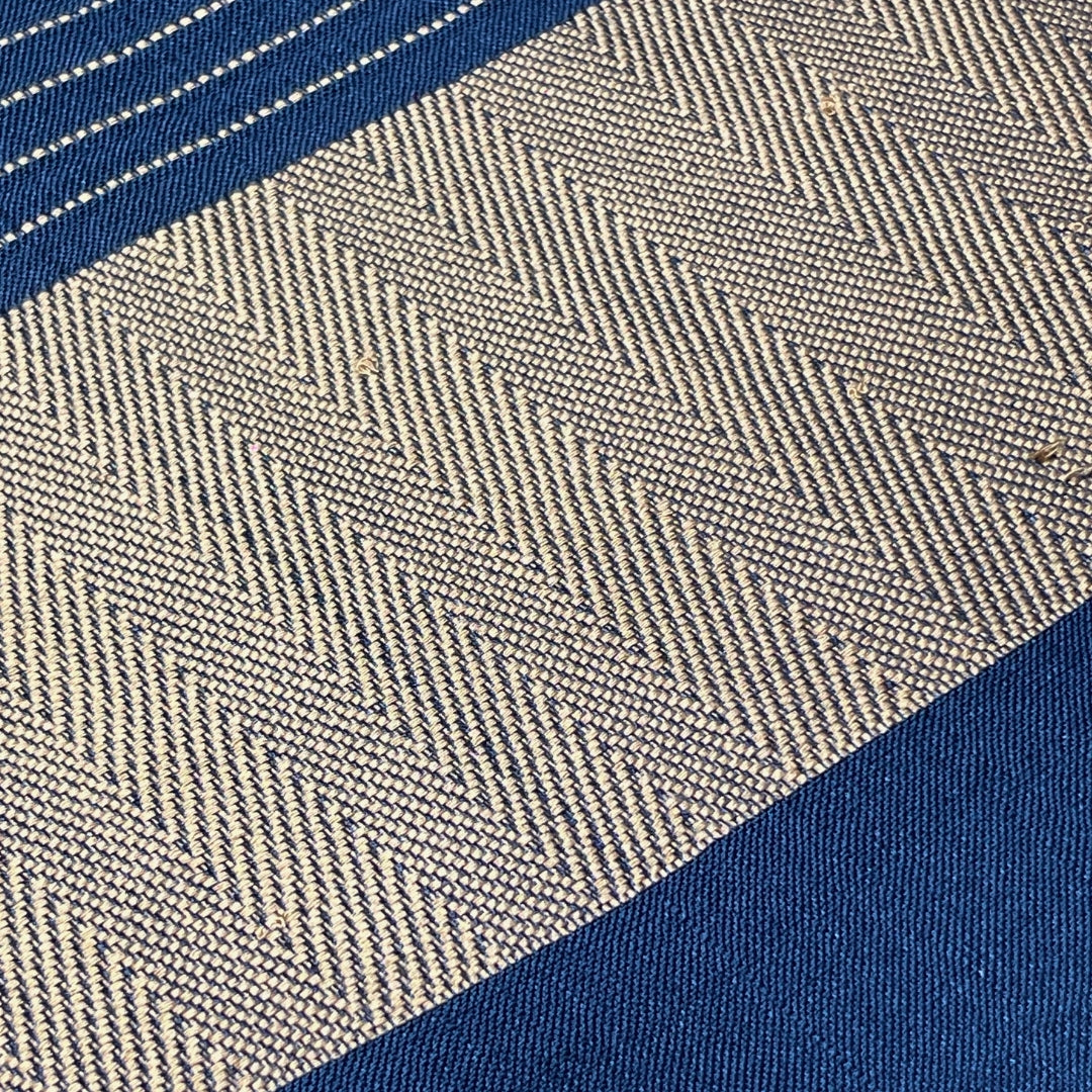 BAMBOO & Cotton Throw- Blue & Beige