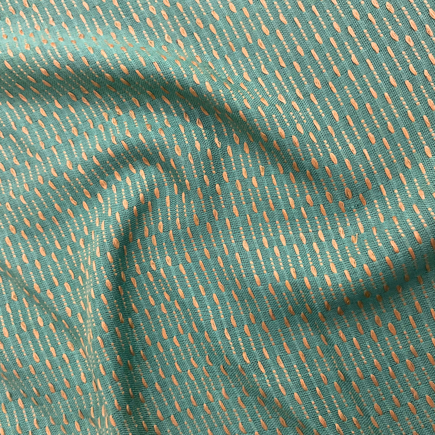 Saree - Light Turquoise with Gold & Rust