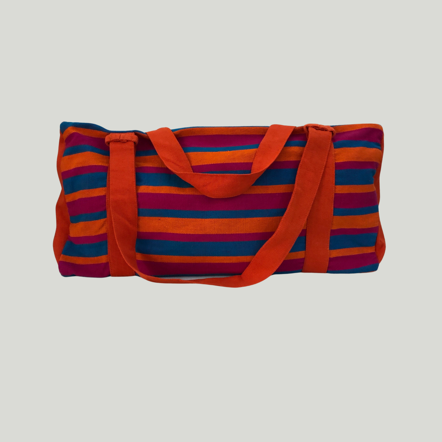 Yoga Bag - Orange , Pink & Blue Stripes