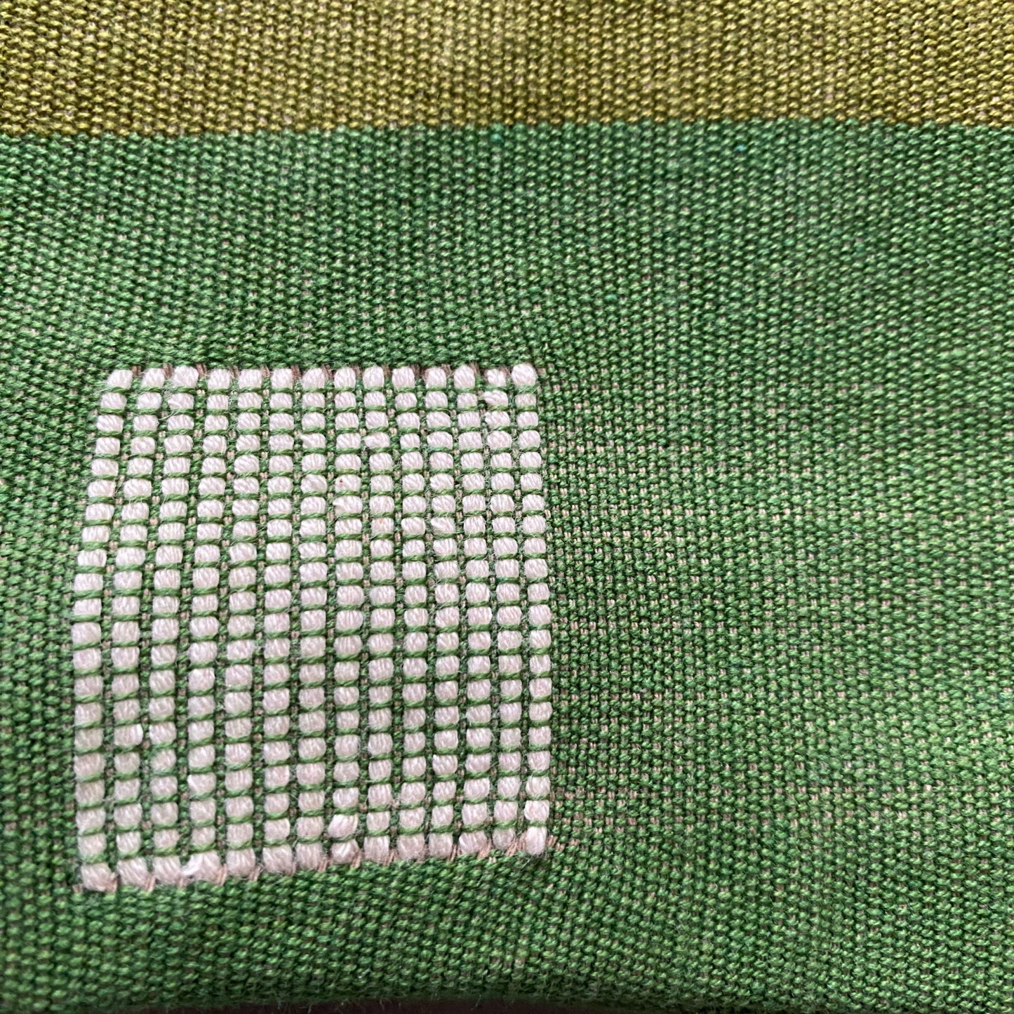 Designer Tote Bag - Beige & Leaf Green