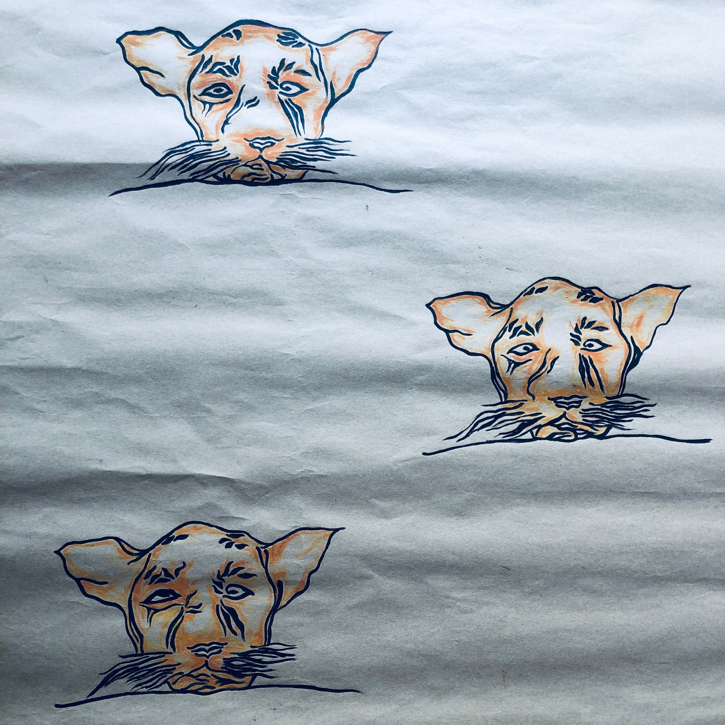 Hand Painted Gift Wrapping Papers - Puppy