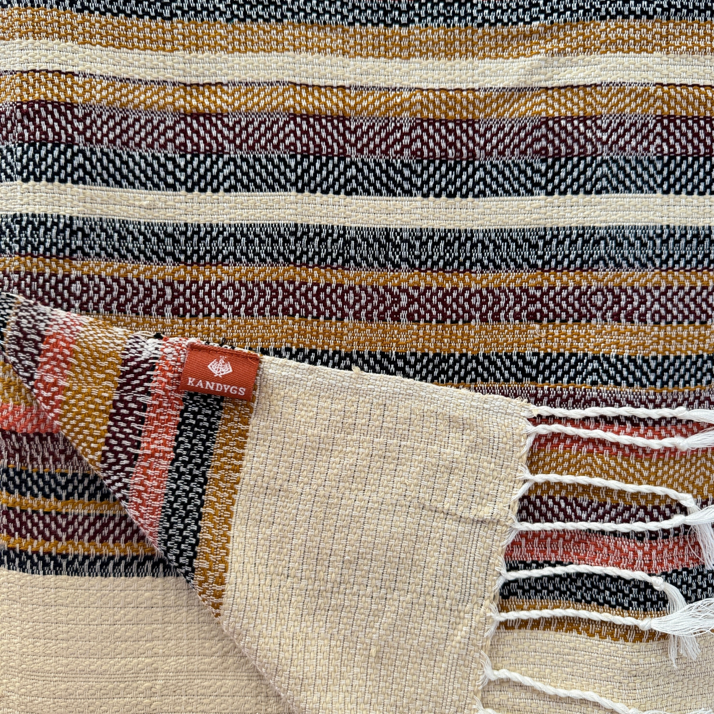 Bamboo & Cotton Throw - Rust stripes II