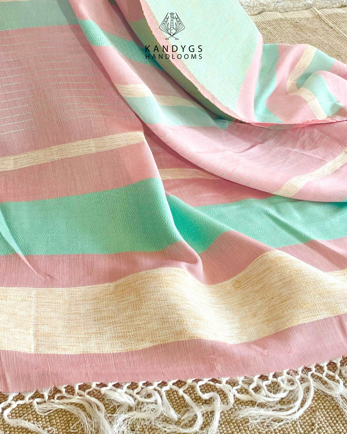 Saree Bamboo - soft pink, mint green, and cream