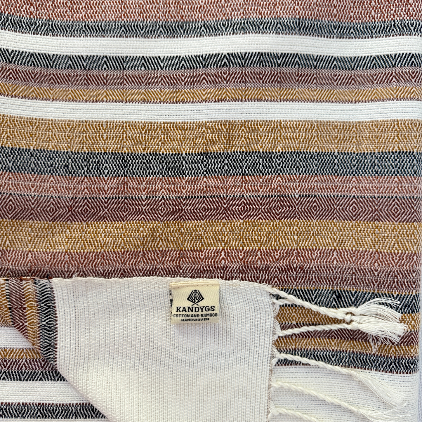 Bamboo & Cotton Throw - Rust stripes