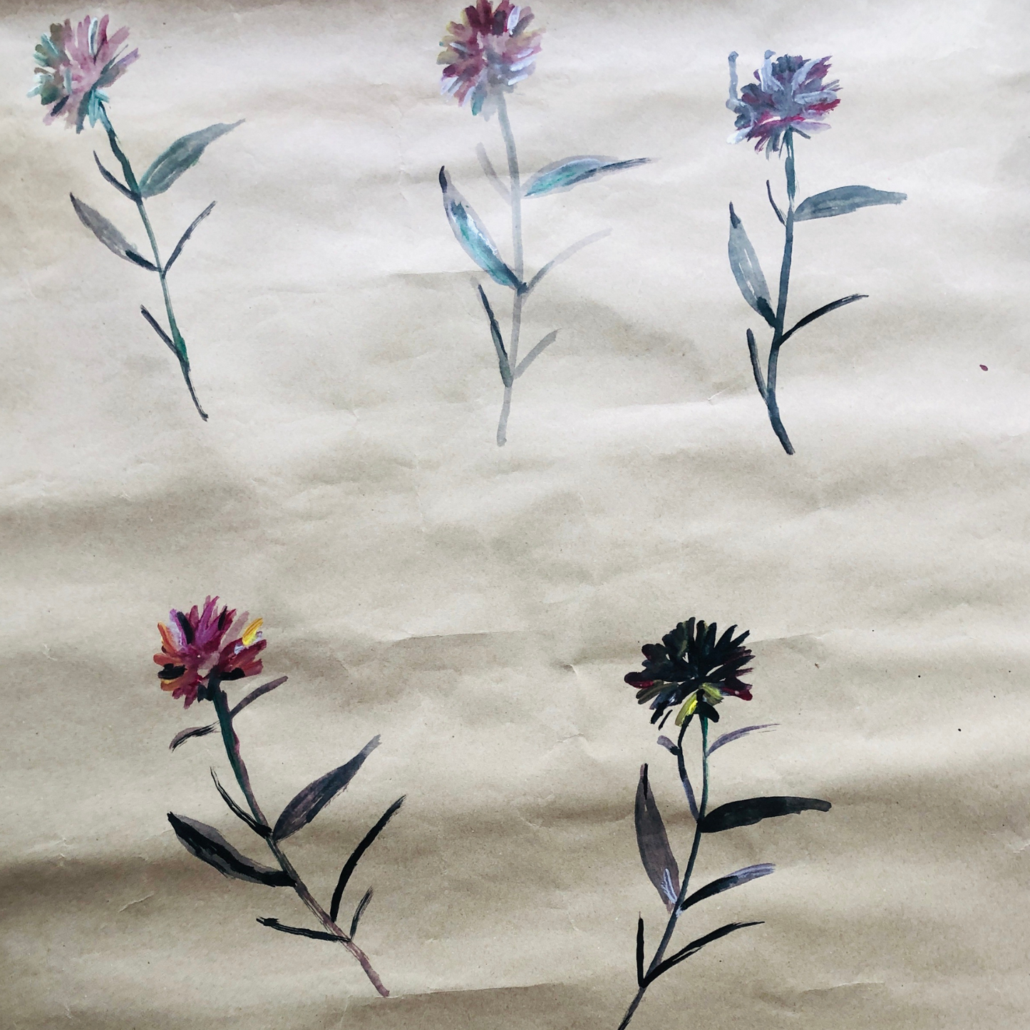Hand Painted Gift Wrapping Papers - Daisy