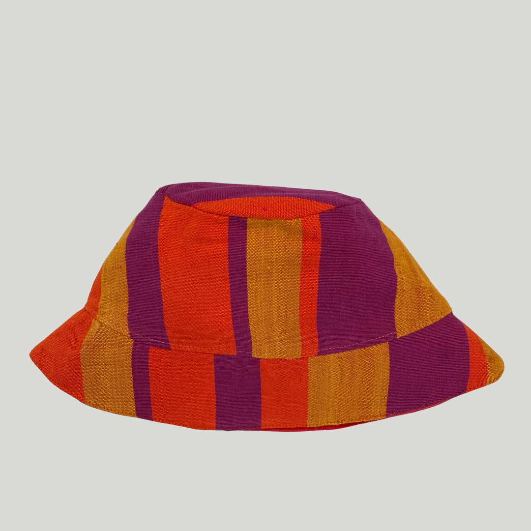 Bucket Hat - Red / Purple stripes