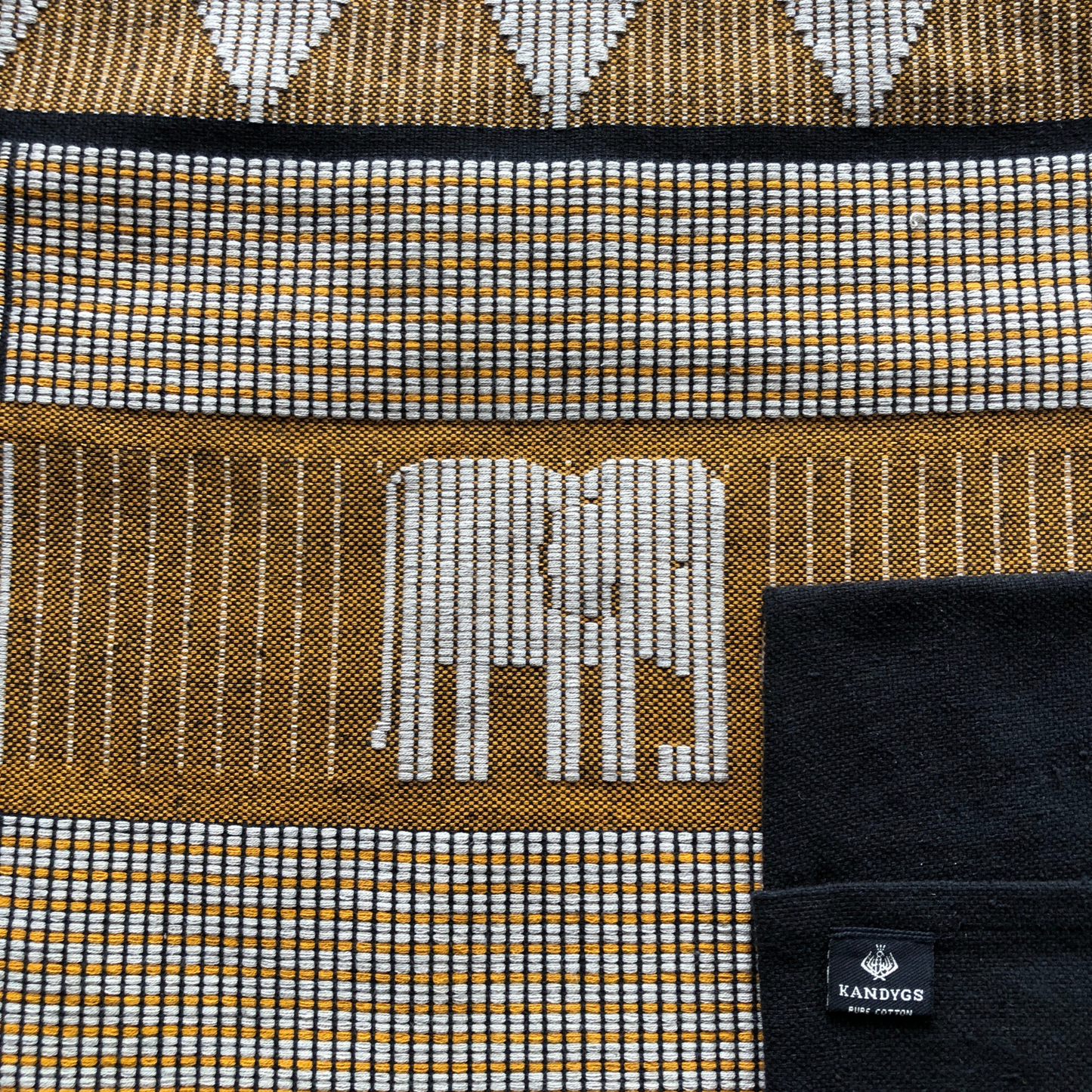 Dumbara Cushion Cover - Mustard Elephant (Baby) - (18" X 18")