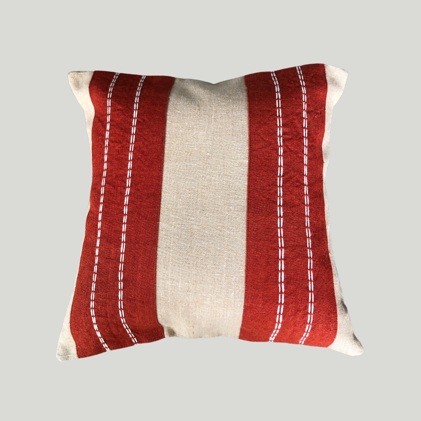 Jute Cushion Cover (16 x 16) - Red Rust