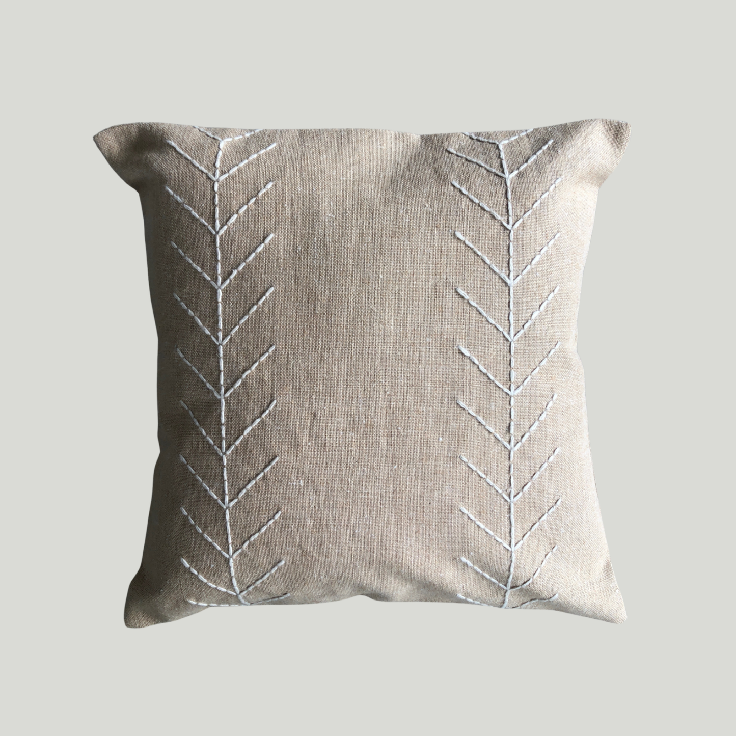 Jute Cushion Cover (16 x 16) - Feathers