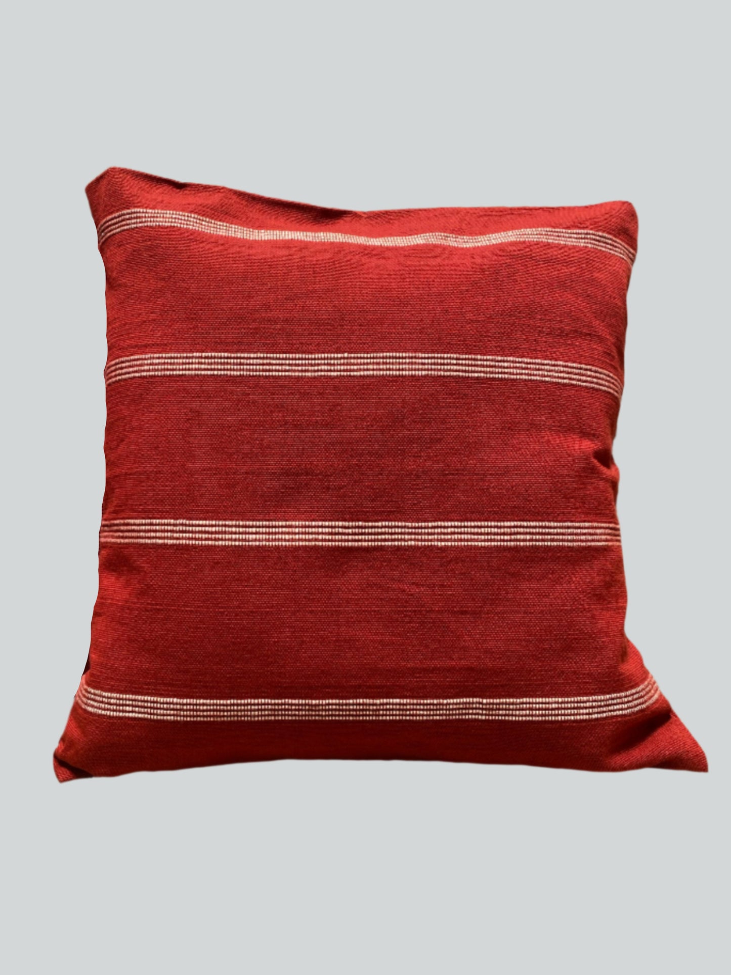 Cushion Cover -Red & White Ribs (16" X 16")