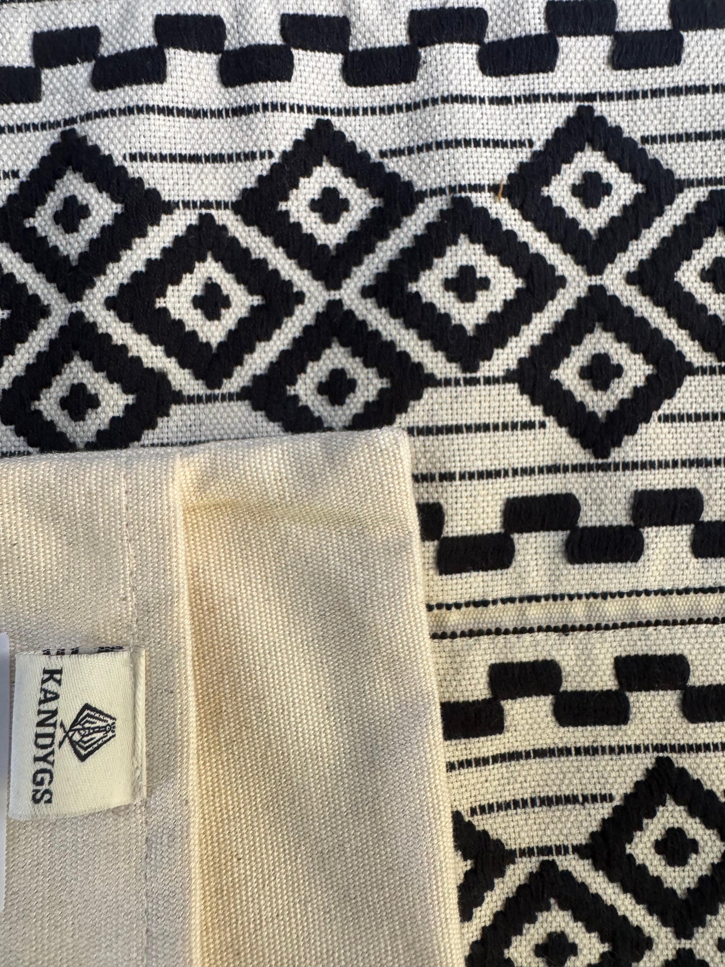 Dumbara Cushion Cover - Black & White Tribal Lines (18 x 18)