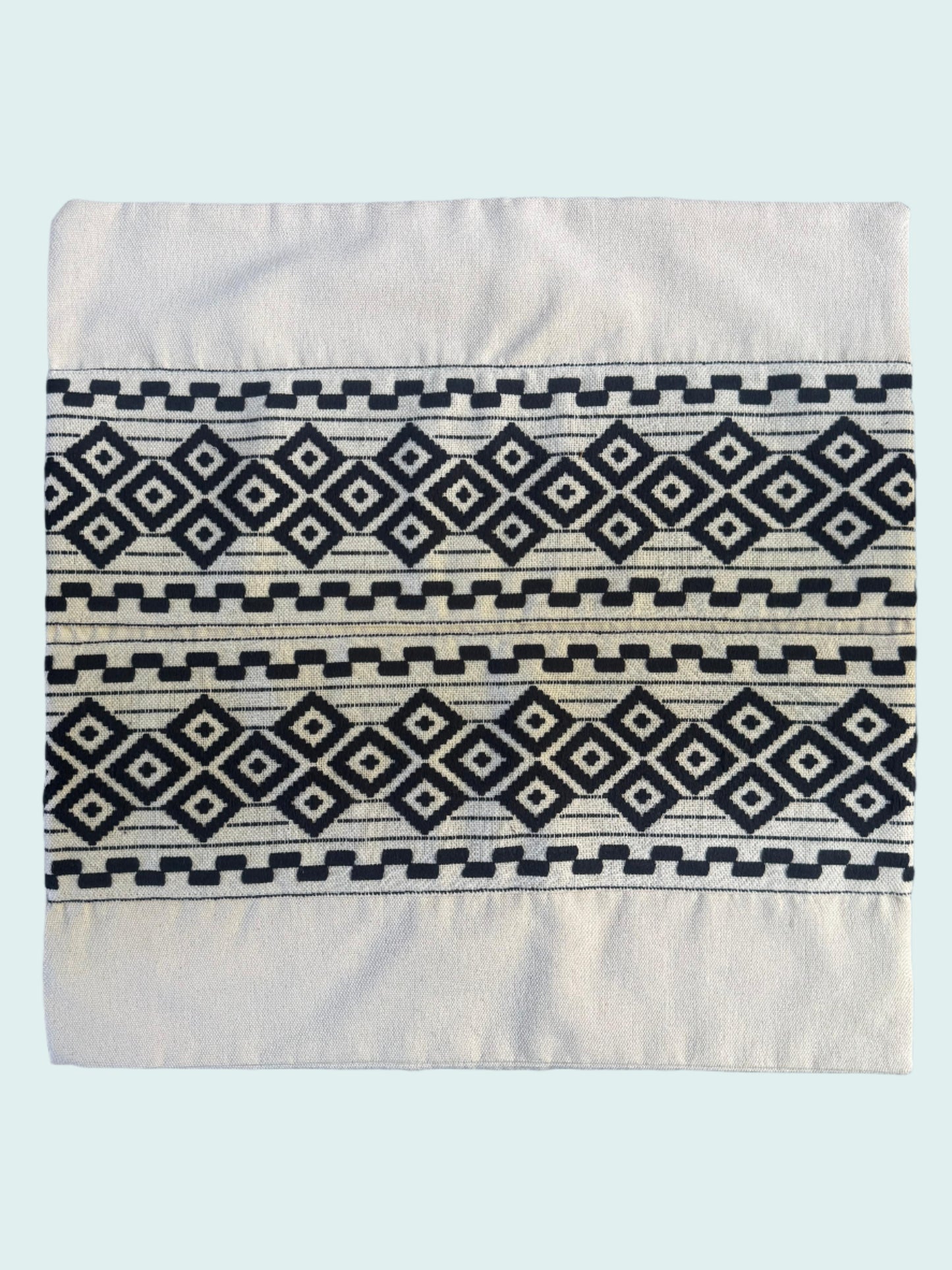 Dumbara Cushion Cover - Black & White Tribal Lines (18 x 18)