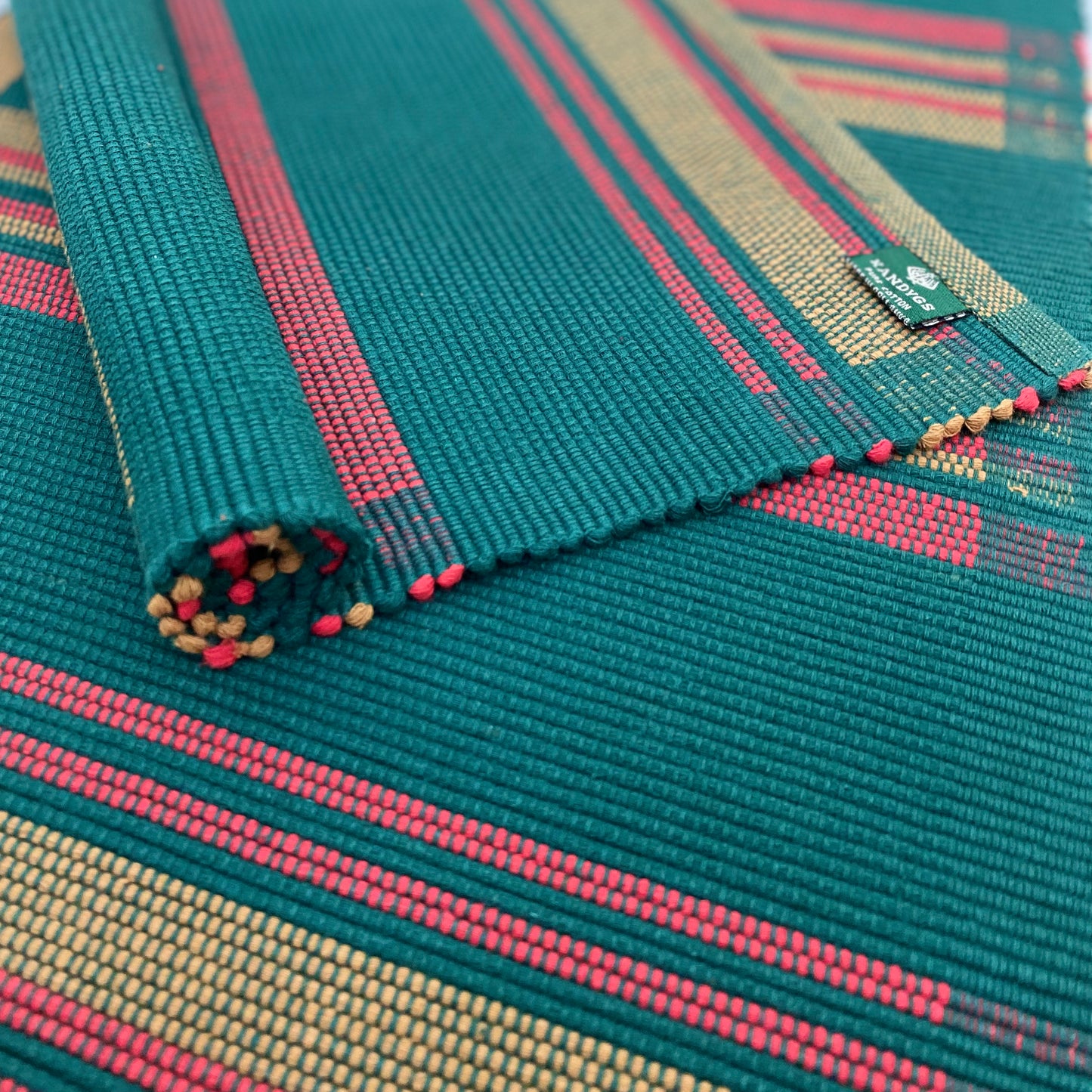 Table Mat - Dark Green & Mustard