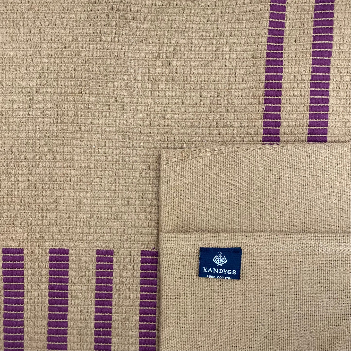 Dumbara Cushion Cover - Brown with Maroon Stripes (16" X 16")