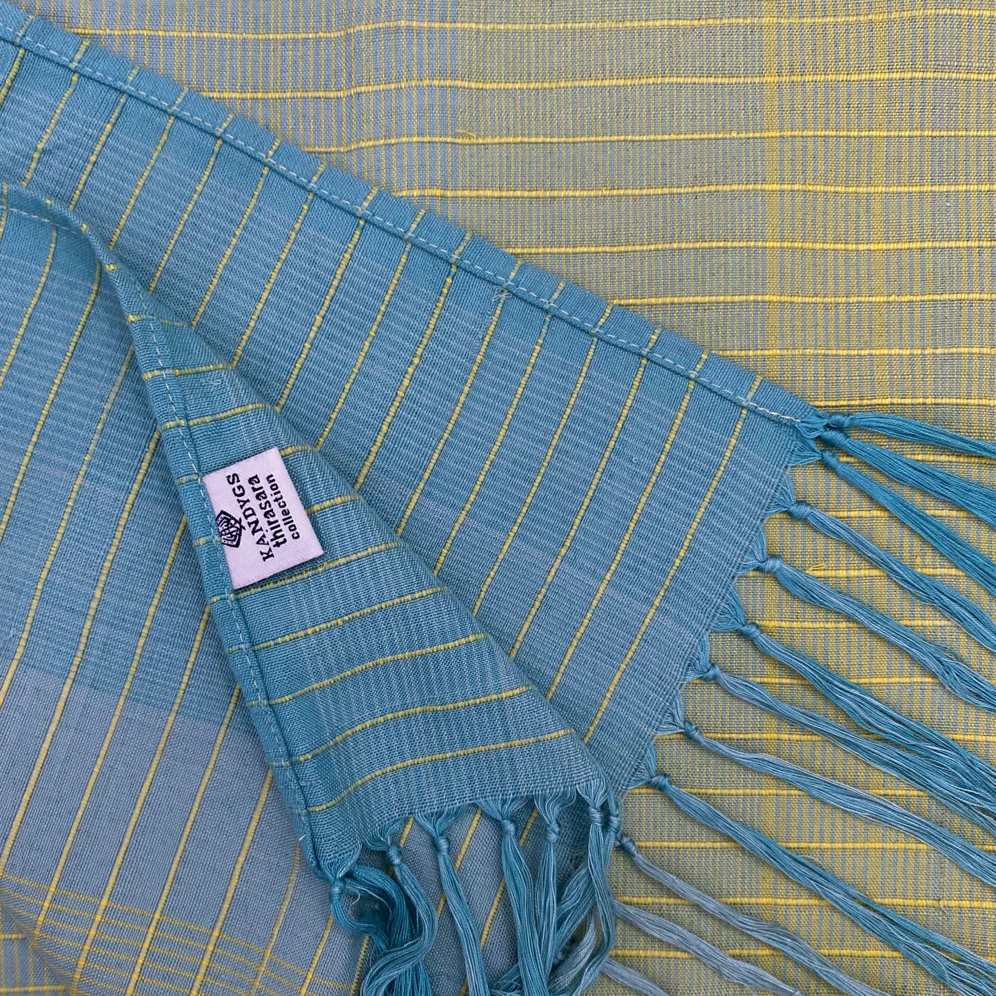 Shawl - Light Yellow & light blue