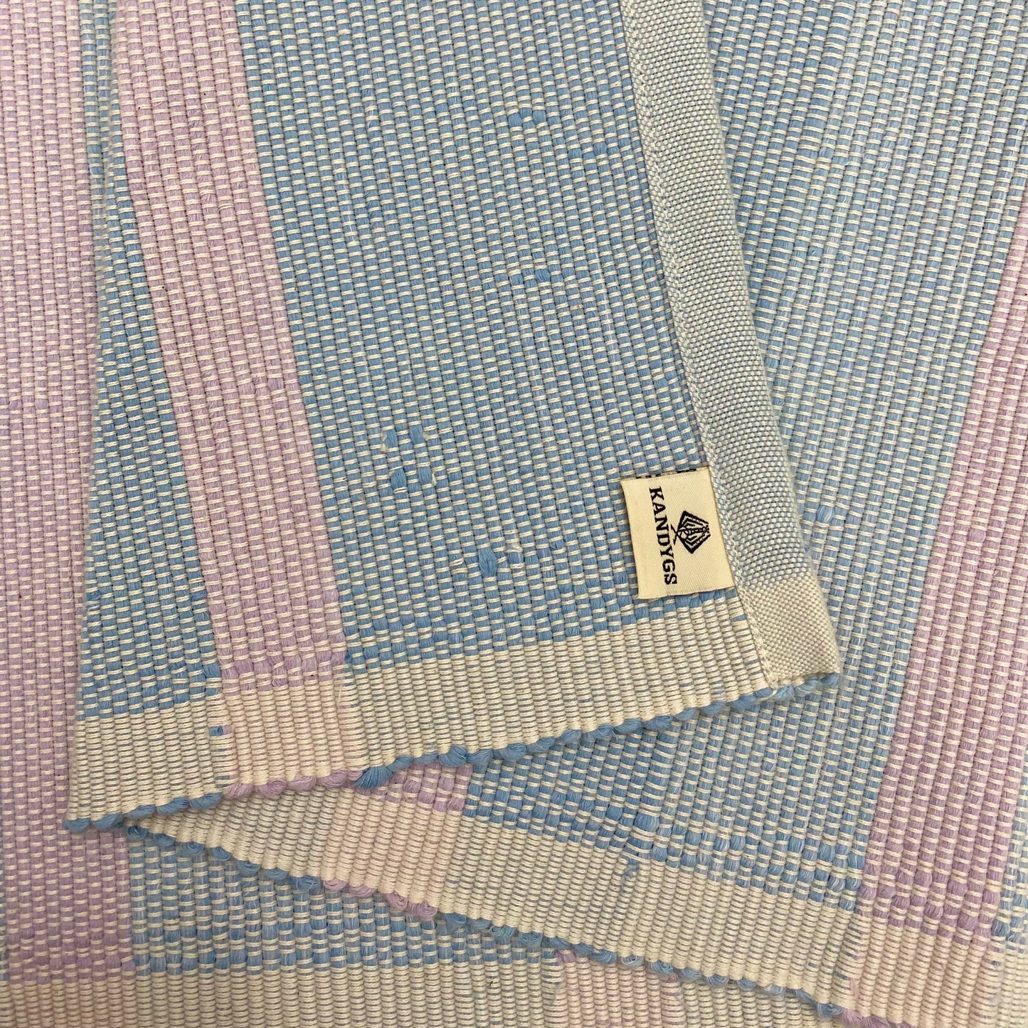 Floor rug - Baby blue with Light purple stripes