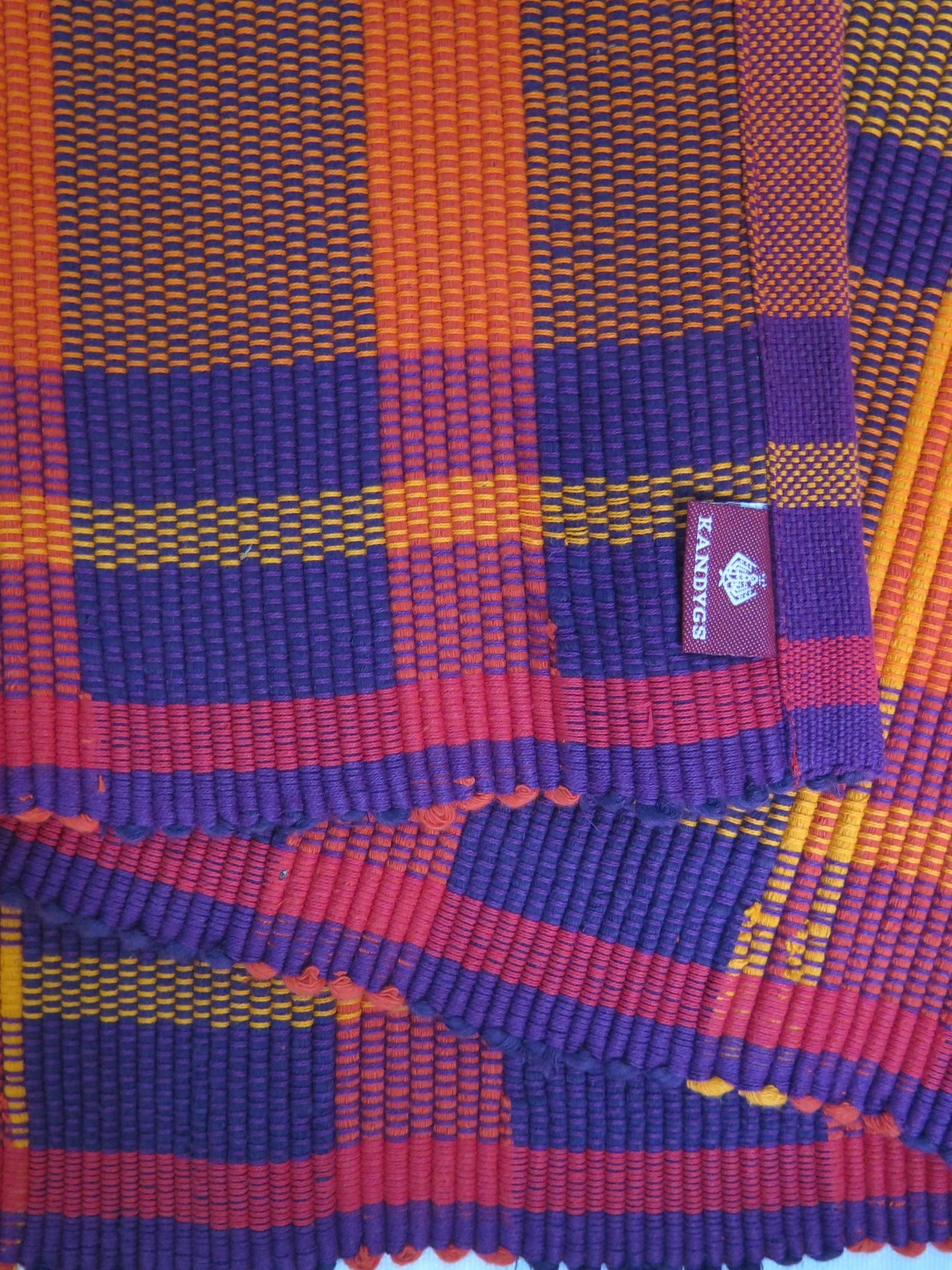 Floor rug - Orange,yellow & Purpel Stripes