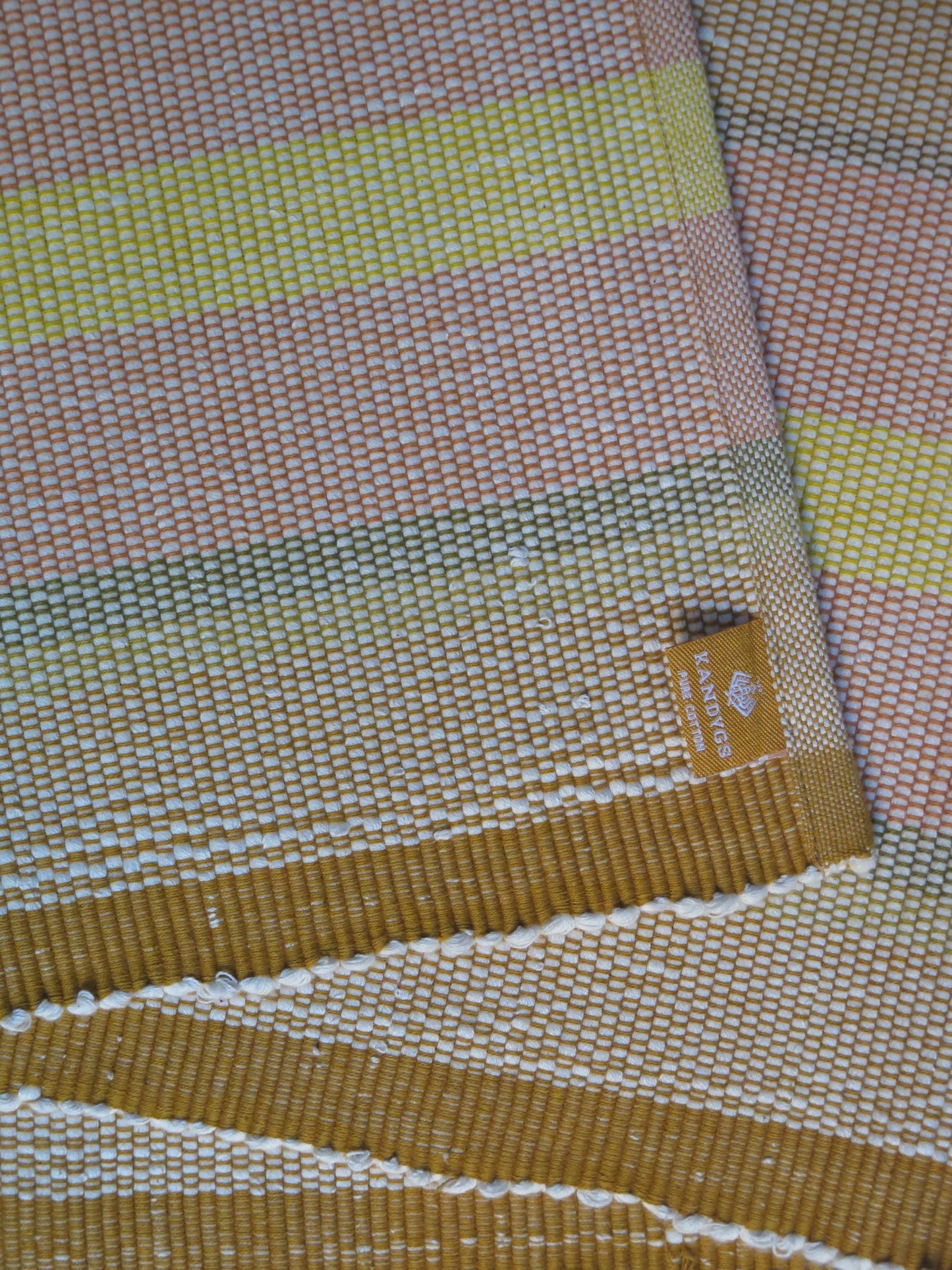Floor rug - Musterd & Pink with Yellow Stripes