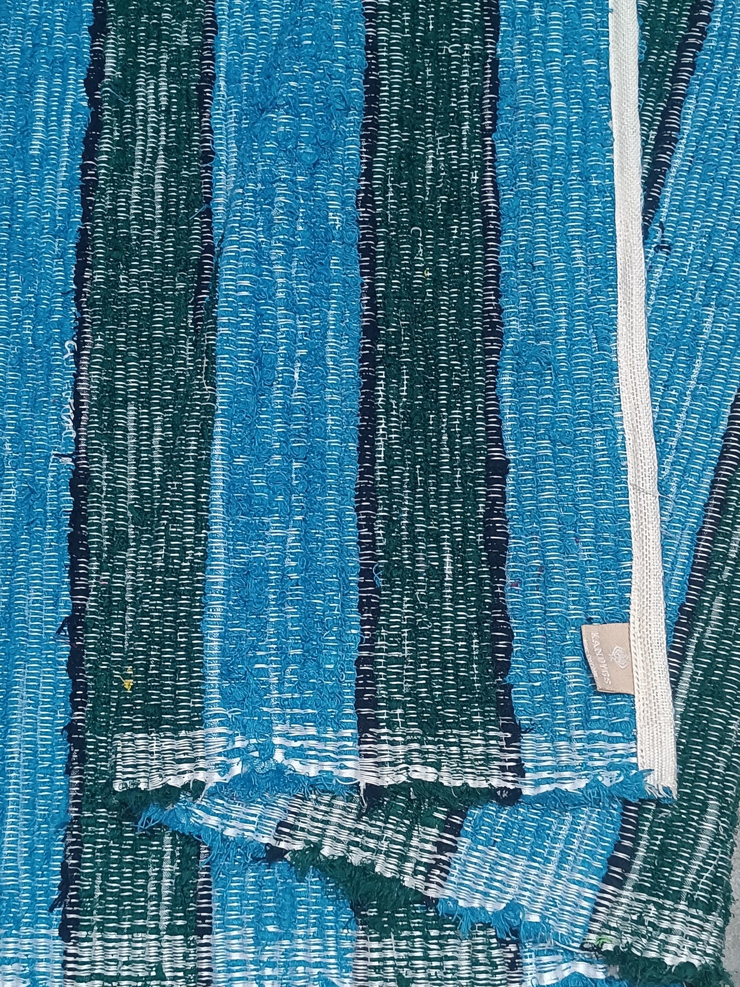 Floor rug - Green & Blue Stripes