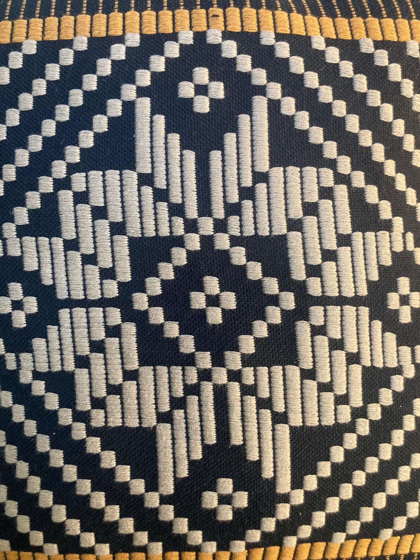 Dumbara Cushion Cover - Beige & Musterd With Black (16 x 16)