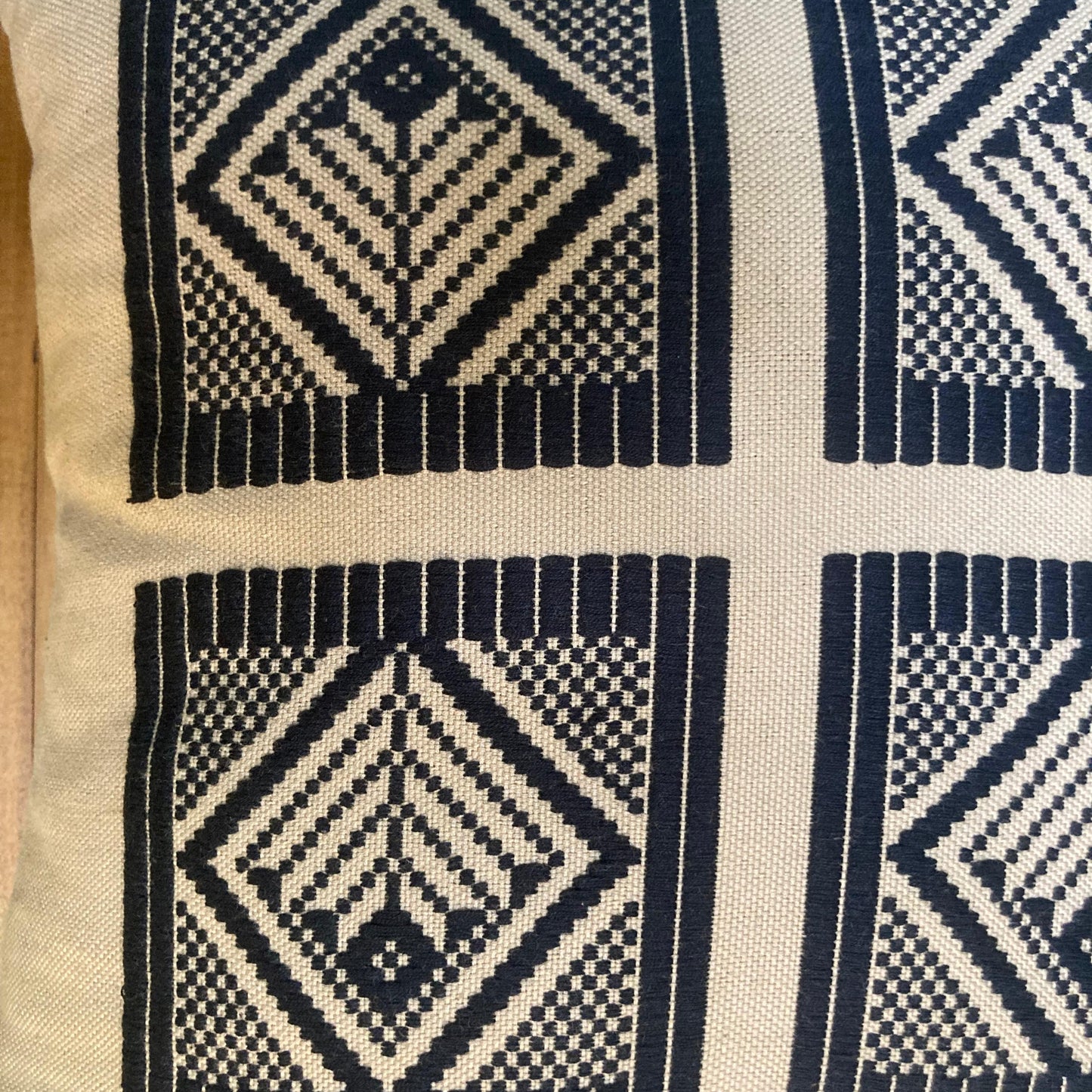 Dumbara Cushion Cover - Black & Beige (16 x 16)