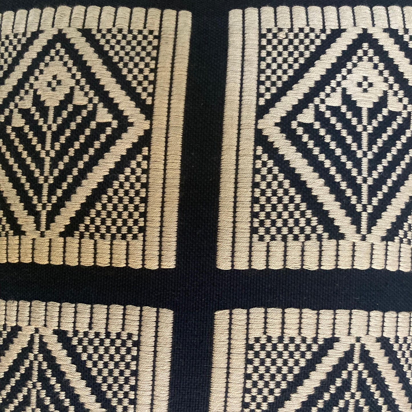 Dumbara Cushion Cover - Black & Beige (16 x 16)