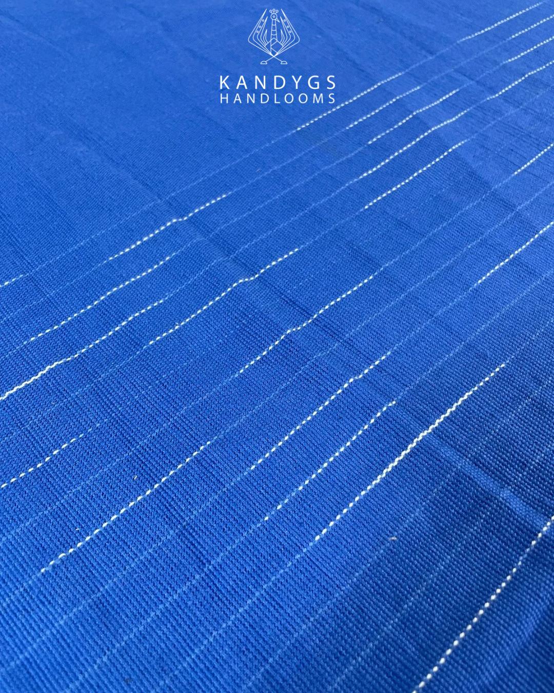 Blue with white lines Fabric