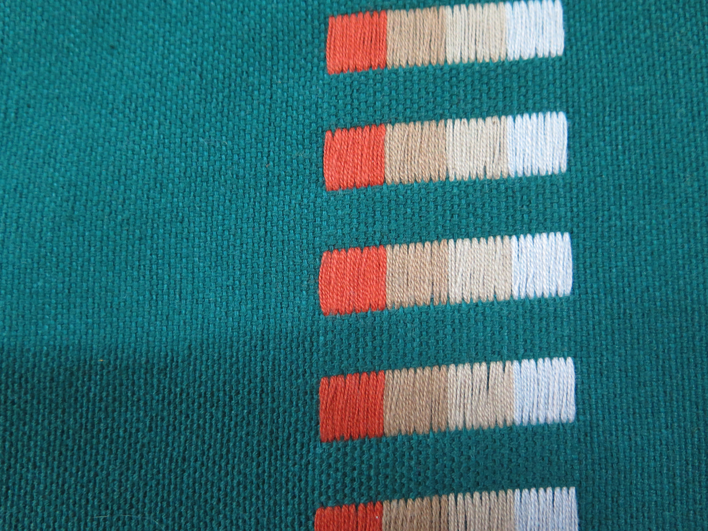 GREEN WITH ORANGE SQUARES