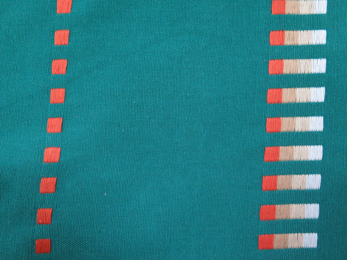 GREEN WITH ORANGE SQUARES