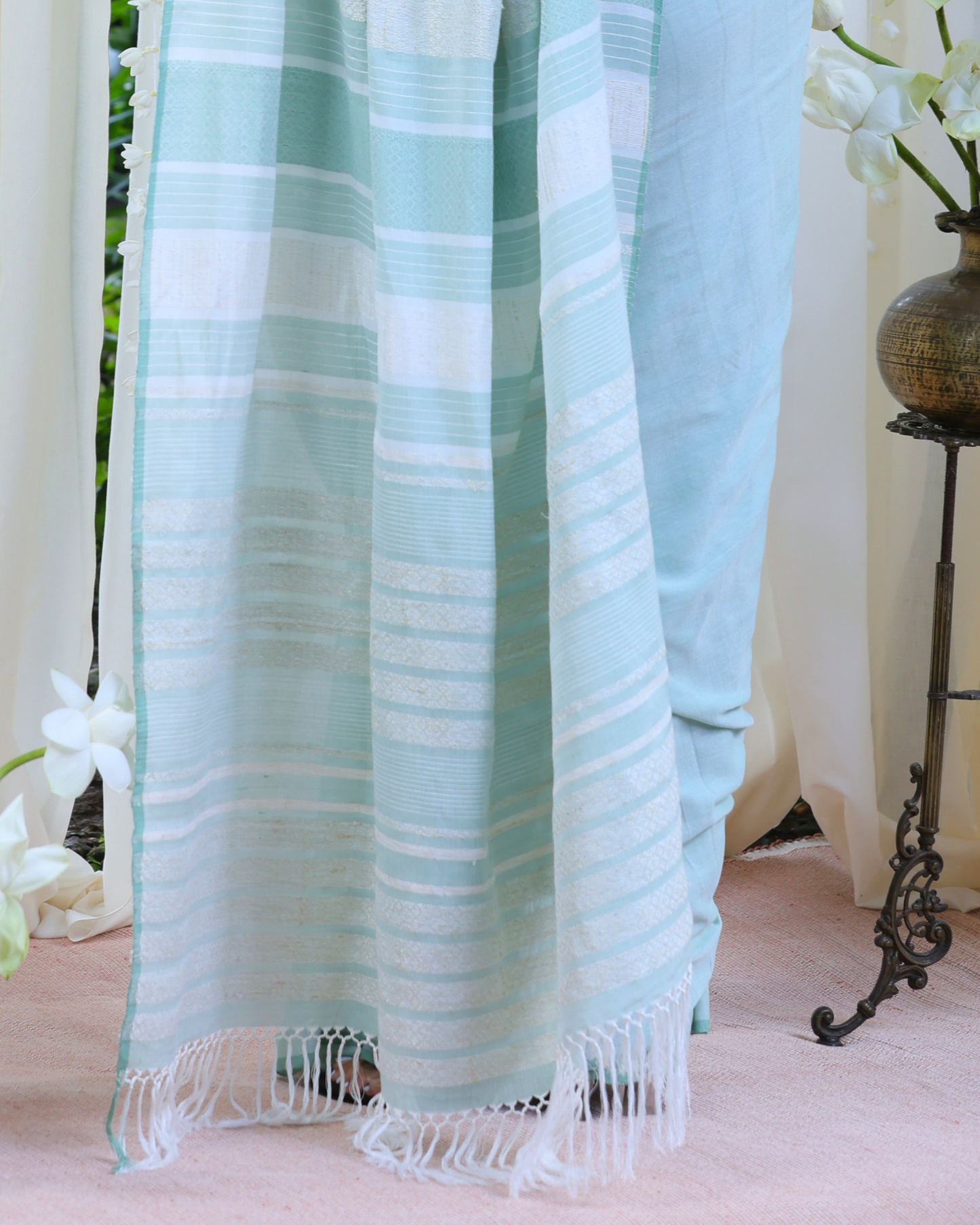 Handloom Bridal Saree- MYOSOTIS