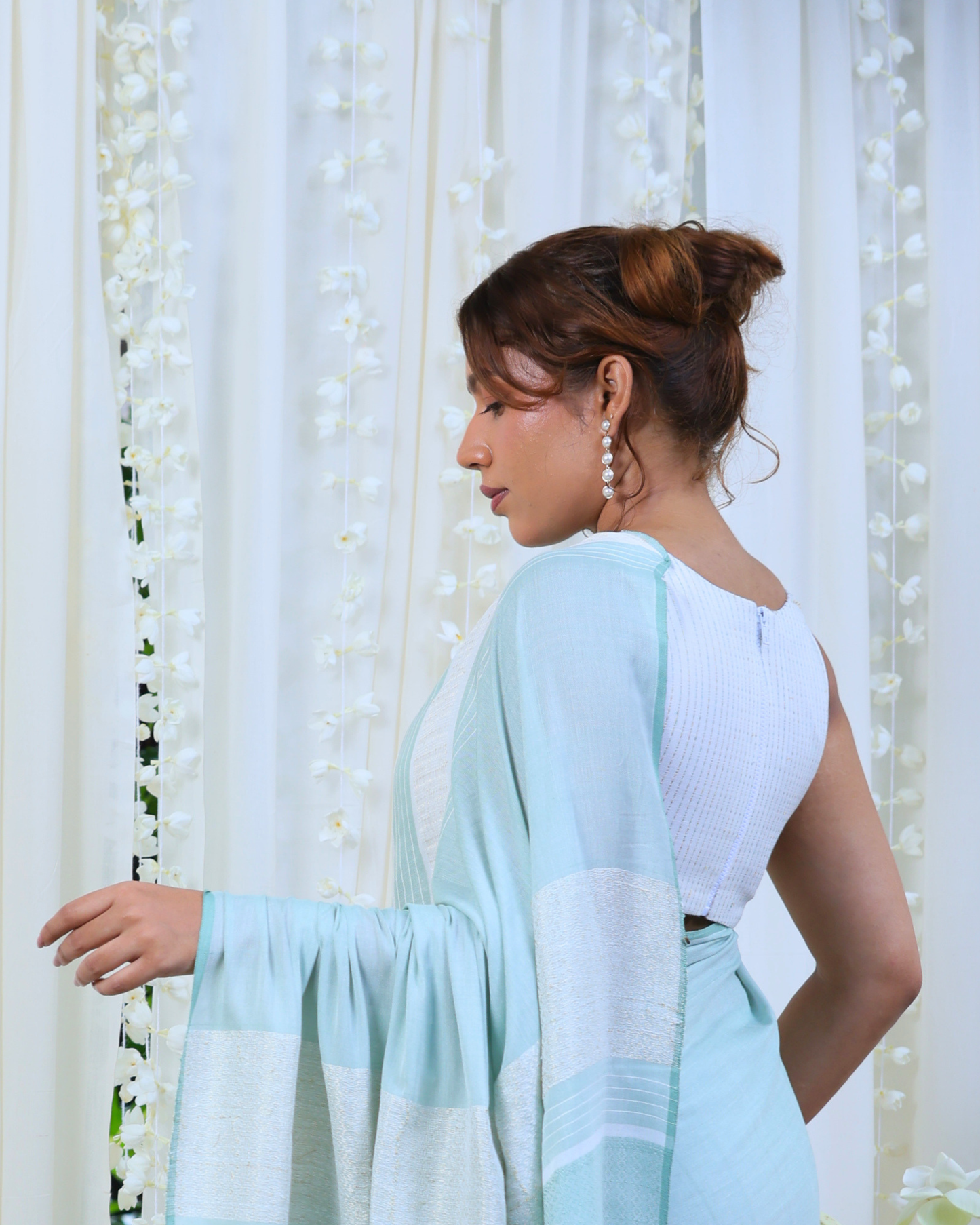 Handloom Bridal Saree- MYOSOTIS