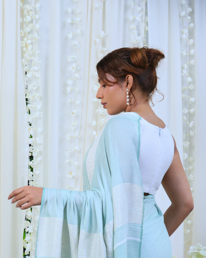 Handloom Bridal Saree- MYOSOTIS