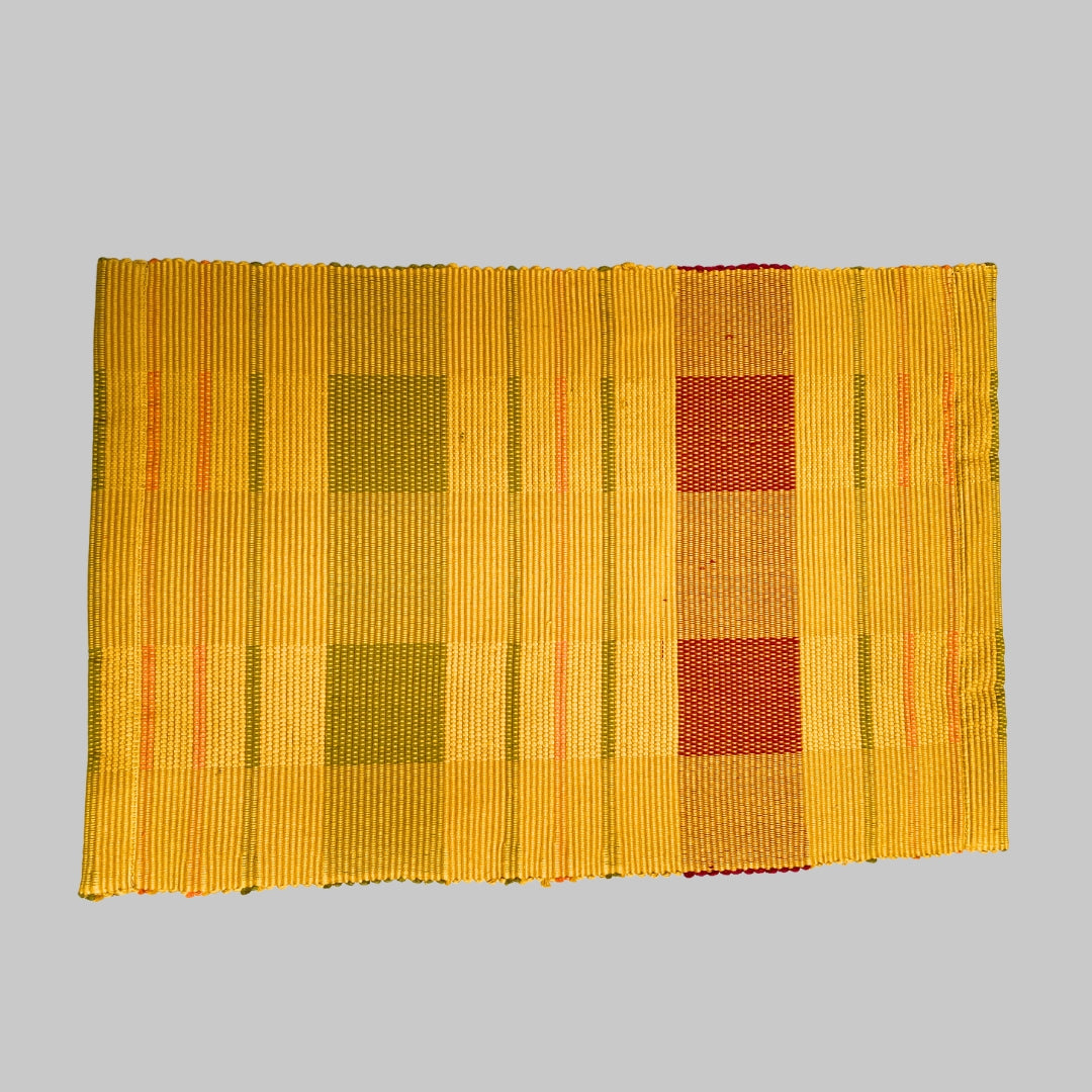 Table Mat - Yellow With Red & Green (Checks)