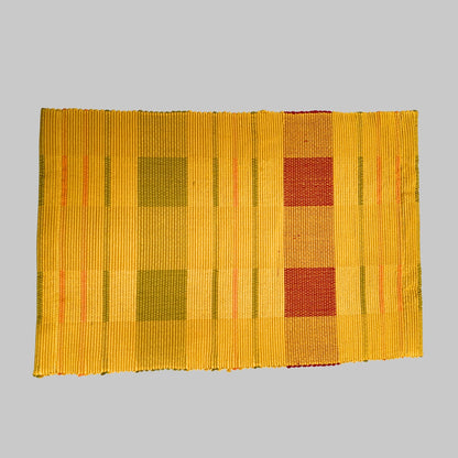 Table Mat - Yellow With Red & Green (Checks)
