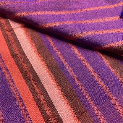 Shawl - Indigo & Peach stripes iii