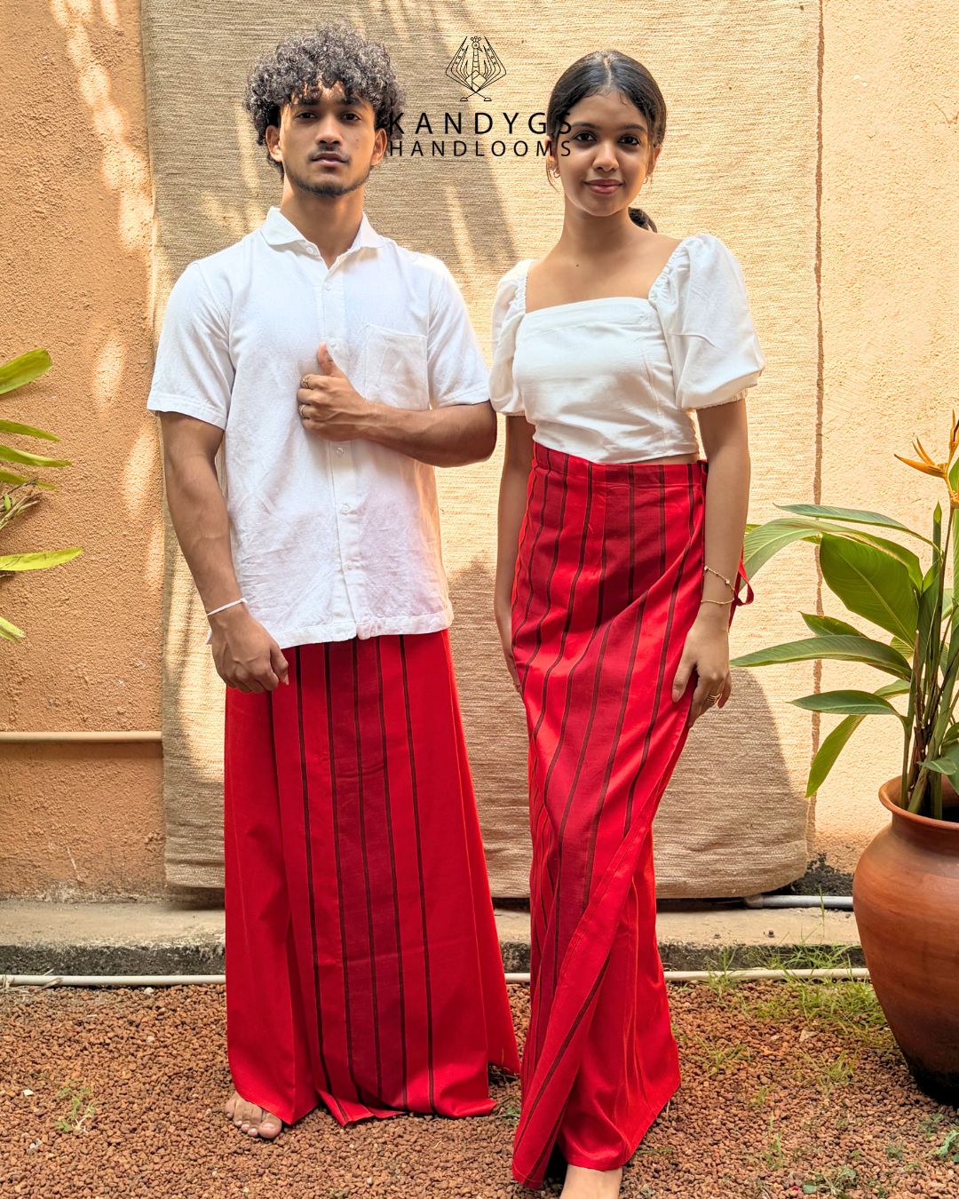 Lungi - Red with Black Stripes