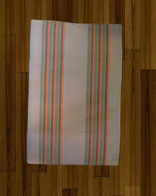 Floor rug - Beige & multi color stripes