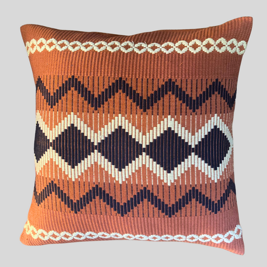 Dumbara Cushion Cover - Brown & Black  (16 x 16)