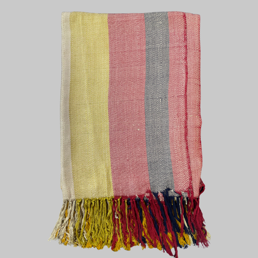 Bamboo & Cotton Throw - Rust stripes