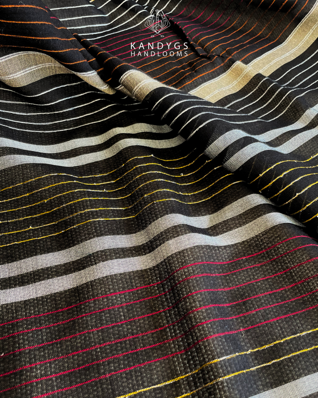 Saree  Bamboo Black & Ash  with Gold Threads
